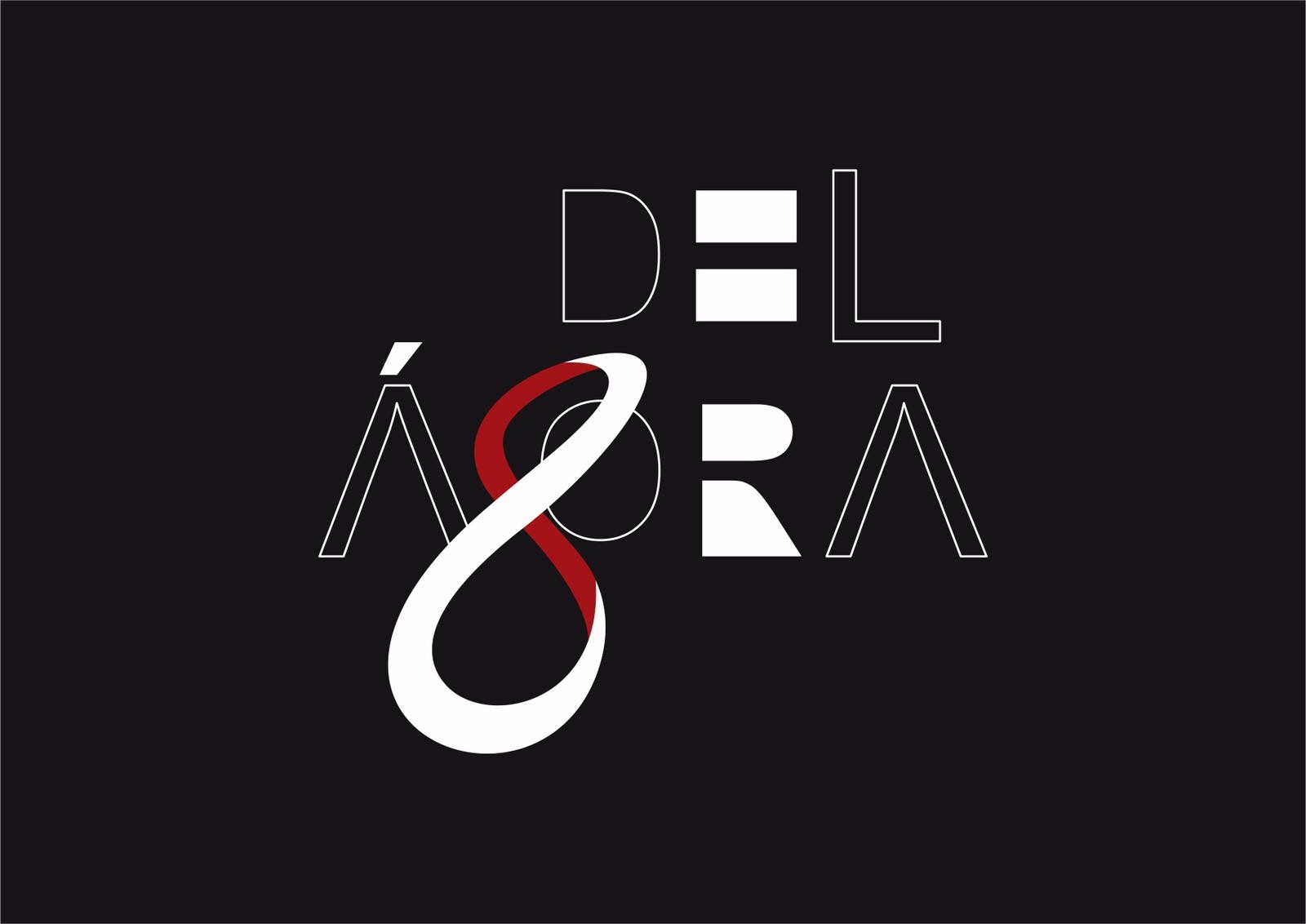 Logotipo Del Ágora em branco e vermelho sobre fundo escuro